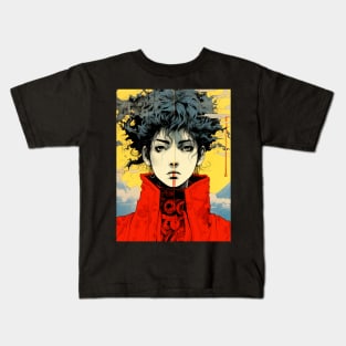 Androgynous Person: Celestial Ambiguity on a Dark Background Kids T-Shirt